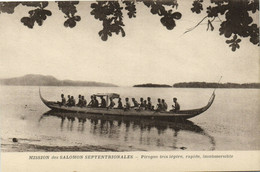 PC UK, SALOMON ISLANDS, PIROGUE TRÉS LÉGÉRE, Vintage Postcard (b33529) - Salomon