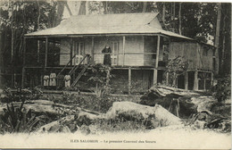 PC UK, SALOMON ISLANDS, LE PREMIER COUVENT, Vintage Postcard (b33542) - Solomon Islands