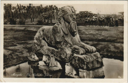 PC EGYPT, MEMPHIS, THE ALABASTER SPHINX, Vintage REAL PHOTO Postcard (b34526) - Sphynx