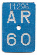 Velonummer Appenzell Ausserrhoden AR 60 - Plaques D'immatriculation