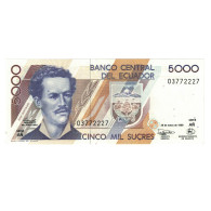 Billet, Équateur, 5000 Sucres, 1999, 1999-03-26, KM:128a, NEUF - Equateur