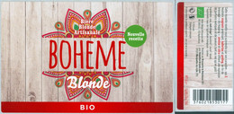 1 étiquette Autocollante +CE Bière Boheme Blonde Bio 75cl - Birra