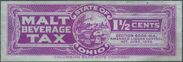 United States,U.S.A,1935 OHIO State Malt Beverage Tax 1 1/2c Stamp Taxe Sur Les Boissons Maltées,Mint - Revenues