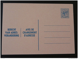 4F50  Bericht Van Adresverandering / Avis De Changement D'adresse Entier Postal Stationery Card Belgique (ref 215) - Addr. Chang.