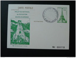 01 Ain Sondage De Gaz Dam Entier Postal Tour Eiffel Cheffer Stationery Card - Gaz