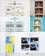 6 Blocks CEPT 1989/1997 Madeira Blöcke 10-16 ** 66€ Post Frauen Satellit EUROPA Blocs Art Woman Ss Saga Sheets Portugal - Collections