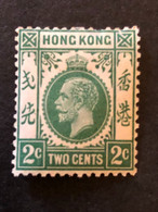 HONG KONG   SG 118 2c Blue-green  MH* - Neufs
