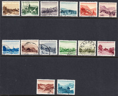 Liechtenstein 1944-45 Views, Cancelled, Sc# 198-211, Yt 197-214, Zu 186-201 - Gebruikt