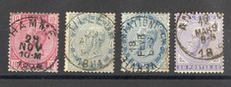 BELGIQUE: SERIE COMPLETE DE 4 TIMBRES OBLIT N°38/41 - 1883 Léopold II