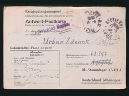 KRIEGSGEFANGENENSENPOST  NAAR M.STAMMLAGER XVIIIA DEUTSHLAND    2 SCANS - Prisoners