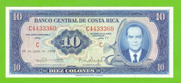 COSTA RICA 10 COLONES 1970  P-230b  UNC - Costa Rica