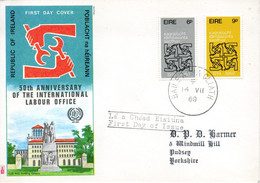 IRLANDE. N°234-5 De 1969 Sur Enveloppe 1er Jour. OIT. - ILO