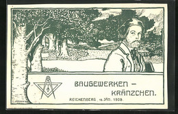 Künstler-AK Reichenberg / Liberec, Baugewerken-Kränzchen 1908 - Czech Republic