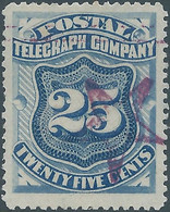 United States,U.S.A, 1885 Postal Telegraph Company,25c,Mint - Telegraafzegels