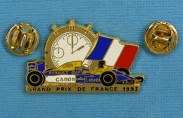 1 PIN'S //  ** RENAULT ELF / GRAND PRIX DE FRANCE / 1992 / CANON / BULL / CAMEL ** . (Locomobile (94)) - F1