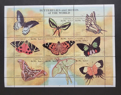 SP) 1997 ERITREA, BUTTERFLIES AND MOTHS OF THE WORLD, DIFFERENT SPECIES, COMPLETE SERIES, MNH - Erythrée