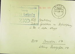 Fern-Brief Mit ZKD-Kastenstpl. "VEB Bodenbearbeitungsgeräte Leipzig 7031 LEIPZIG" Vom 18.3.66 An DEUTRANS Dresden - Lettres & Documents