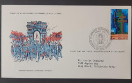 SP) 1977 FRANCE, STAMPS OF ALL COUNTRIES FDC, 5TH ANNIVERSARY GENERAL GAULLE, MONUMENTS, MILITARY, XF - Autres & Non Classés