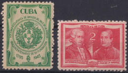 1945-100 CUBA REPUBLICA MH 1945 SOC AMIGOS DEL PAIS LUIS DE LAS CASAS OBISPO PEÑALVER. - Ungebraucht