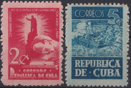 1948-276 CUBA REPUBLICA 1948 CENT DESEMBARCO DE MARTI Y GOMEZ BOAT SHIP ORIGINAL GUM. - Ungebraucht
