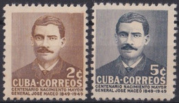 1952-475 CUBA REPUBLICA MNH 1952 JOSE MACEO INDEPENDENCE WAR SET. - Unused Stamps