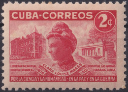 1952-476 CUBA REPUBLICA MH 1952 CLARA LOUISE MAASS NURSE MEDICINE MEDICINA. - Unused Stamps