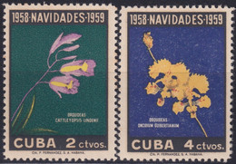 1958-431 CUBA REPUBLICA MNH 1958 NAVIDADES CHRISTMAS ORQUIDEAS ORCHILD FLOWER FLORES - Unused Stamps