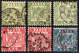 Lot 1193 - Freiburg In Baden Auf Nr. 23 Bis 25 - Stempelvarianten - Teils Geprüft BPP - Collections