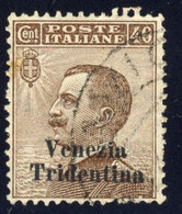 Soprastampati Venezia Tridentina - Cent. 40 Annullato - Trentin