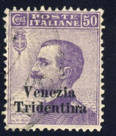 Soprastampati Venezia Tridentina - Cent. 50 Annullato - Trentino