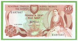 CYPRUS 50 CENTS 1984  P-49a2 UNC - Cyprus