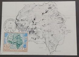 SP) 1990 FRANCE, CROZET ISLAND MAP, SOUTHERN AND ANTARCTIC TERRITORIES, MAXIMUM CARD, MNH - Autres & Non Classés
