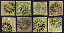 Bayern Lot 2220 - 8 Mal Nr. 5 - Stempel GMR Und OMR, Farben, Papiersorten, Breitrandige Stücke - Sammlungen