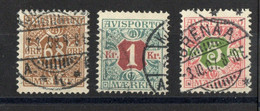 DANEMARK: SERIE COMPLETE DE 3 TIMBRES JOURNAUX OBLITERES N°7/9 - Oblitérés