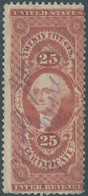 United States,U.S.A,1862 Inter Revenue Stamp 25c,Used - Revenues