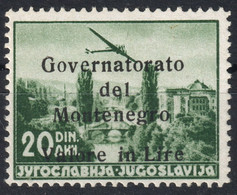 SARAJEVO Bosnia Minaret Mosque Bridge 1941 Governatorato Montenegro OVERPRINT WW2 War Italy Occupation 20 Din LIRE Mi 50 - Montenegro