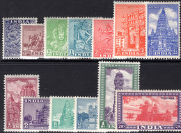 India 1949-52 Set To 2r Lightly Mounted Mint. - 1936-47 Koning George VI