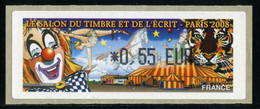 LISA 1 De 2008 " *0,55 EUR - LE SALON DU TIMBRE ET DE L'ECRIT - PARIS 2008 - Illustration : LE CIRQUE" - 1999-2009 Viñetas De Franqueo Illustradas