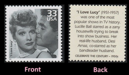 USA 1999 MiNr. 3134 Celebrate The Century 1950s TV Show "I Love Lucy" With Lucy Ball And Desi Arnaz 1v MNH ** 0,80 € - Cinéma
