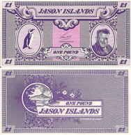 Jason Islands 1 Pound, Jackass Penguin, Len Hill / Grand Jason Island 1978 UNC - Falkland Islands