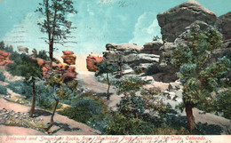 Balanced And Steamboat Rocks, From Mushroom Park, Garden Of The Gods, Colorado - RARE! - Colorado Springs