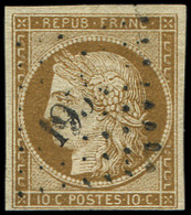 EMISSION DE 1849 - 1a   10c. Bistre Brun, Oblitéré PC, TB. C - 1849-1850 Ceres