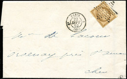 Let EMISSION DE 1849 - 1    10c. Bistre-jaune, Obl. ETOILE S. Faire-part, Càd T1330 8 PARIS 22/9/52, Superbe. J - 1849-1876: Classic Period