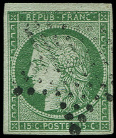EMISSION DE 1849 - 2    15c. Vert, Oblitéré ETOILE, TB. C - 1849-1850 Ceres