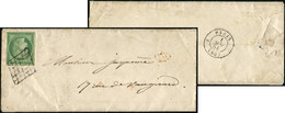 Let EMISSION DE 1849 - 2    15c. Vert, Obl. GRILLE S. LAC, Au Verso Càd PARIS (60) 1/5/51, TB - 1849-1876: Classic Period