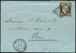 Let EMISSION DE 1849 - 3a   20c. Noir Sur Blanc, Obl. GRILLE S. LSC, Càd T15 MONTBELIARD 13/5/50, TTB - 1849-1876: Classic Period