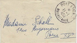 1950- Enveloppe Carte De Visite De PORT ETIENNE / MAURITANIE - Affr. 10 F Au Dos - Lettres & Documents