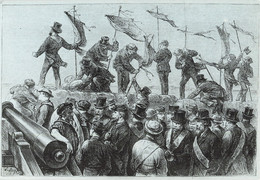 Franc Maçonnerie Bannières Maçonniques Sur Barricade Porte Maillot Lors De La Commune De Paris 1871 CPM - Philosophie