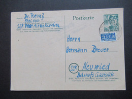 Französische Zone Rheinland Pfalz 4.9.1949 GA P2 Mit Notopfer Und L2 Landpoststempel / Tagesstempel Altenkirchen - Rijnland-Palts