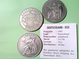 Deutschland - ECU, 1992, 3 Stück, Prägefrisch. - Numismatica